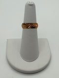 Italian Sterling Silver Rose Gold Tone Band Ring | 925 Italy Diamond Cut Textured Ring | Minimalist Unisex Band - Estate Sale (Great Condition)