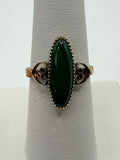 Sterling Silver Nephrite Jade Ring - Estate Sale Great Condition)