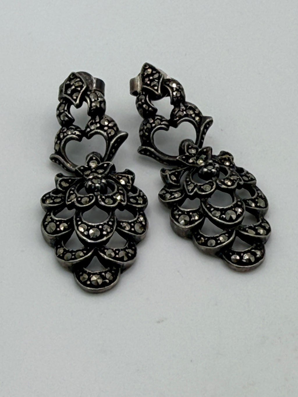 Marcasite Dangle Earrings - Estate Sale (Great Condition)