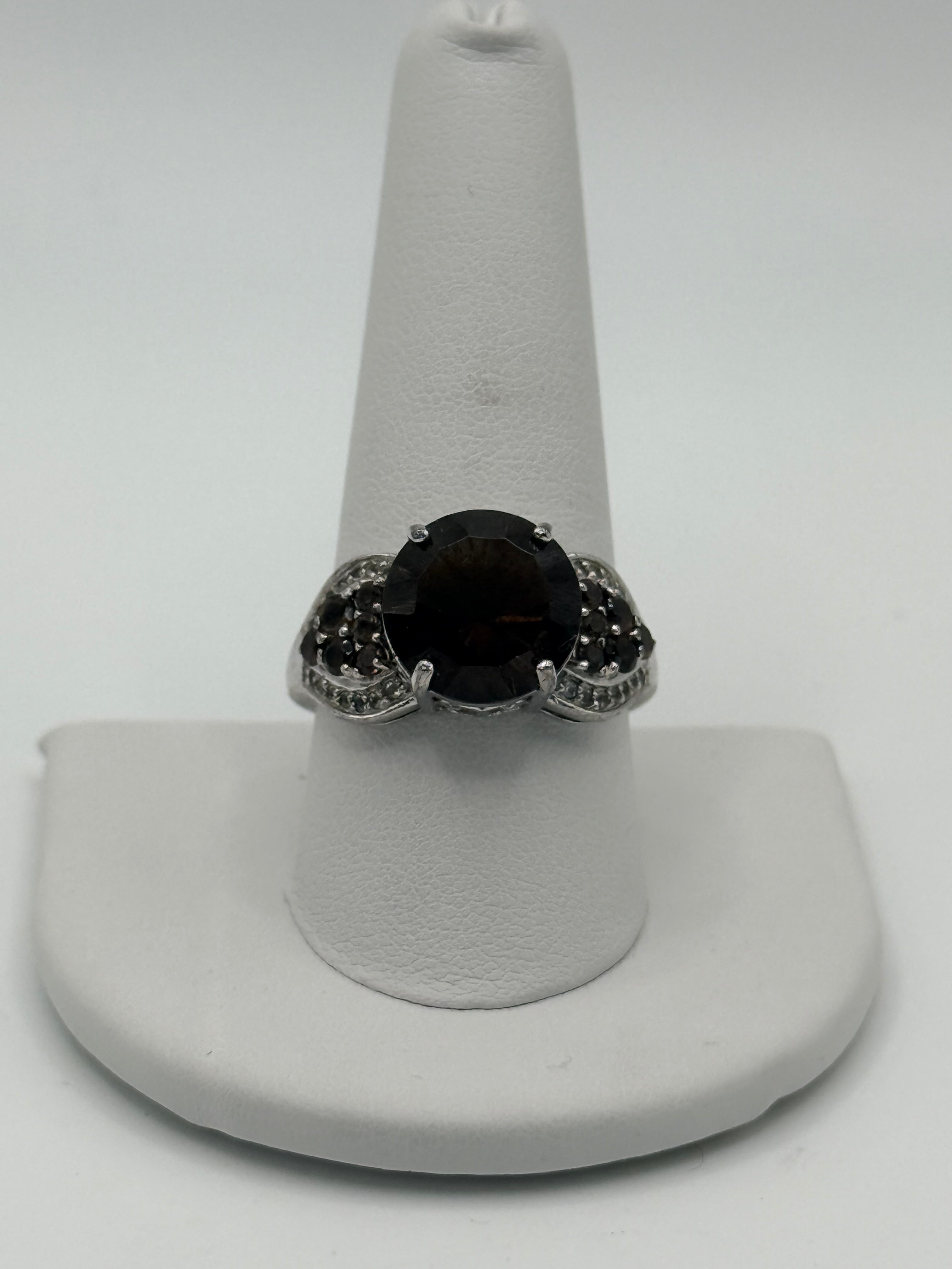 Sterling Silver Smoky Topaz Ring - Estate Sale (Great Condition)
