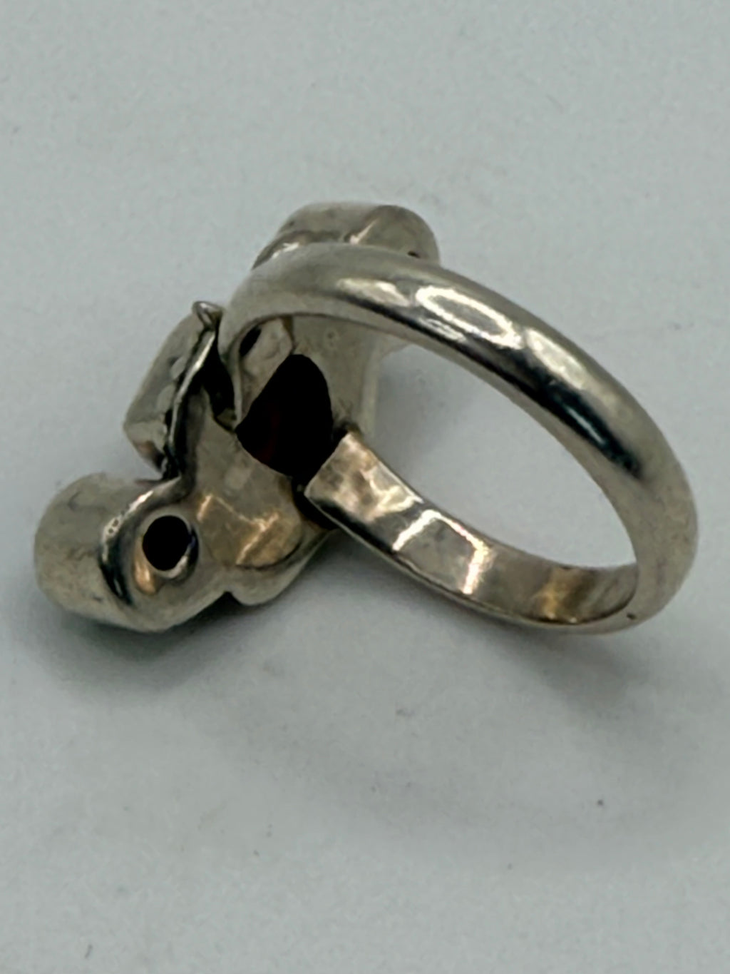 Sterling Silver Triple Garnet Ring - Estate Sale (Great Condition)