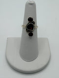 Sterling Silver Triple Garnet Ring - Estate Sale (Great Condition)