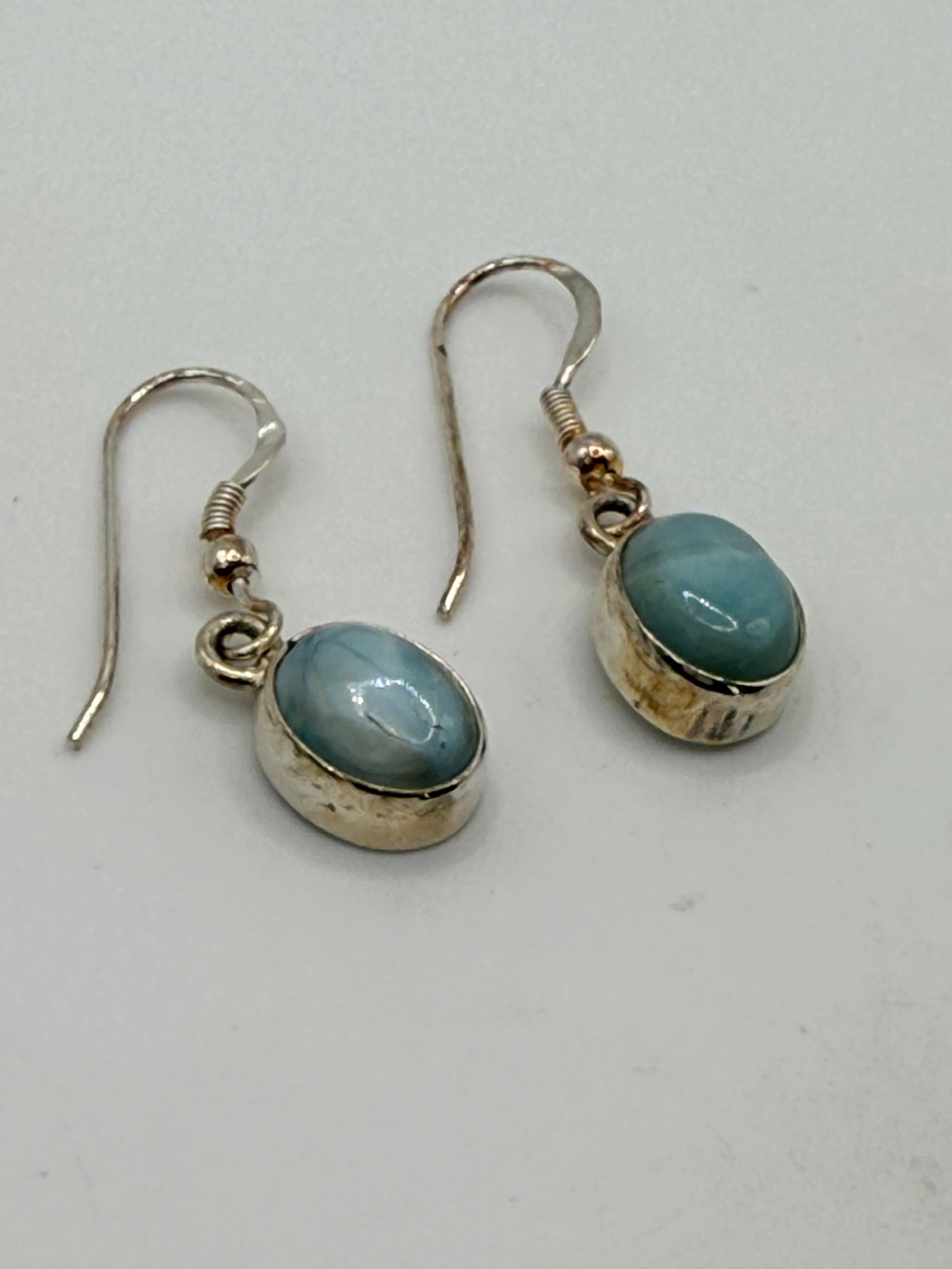 Bling Collection - Sterling Silver Larimar Dangle Earrings