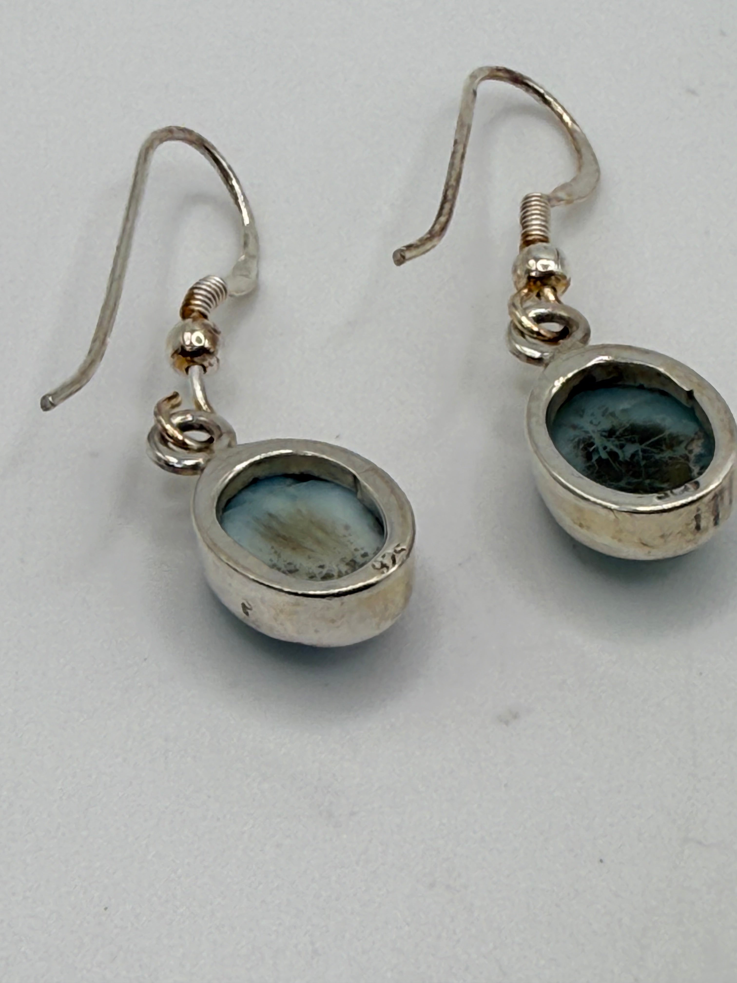 Bling Collection - Sterling Silver Larimar Dangle Earrings
