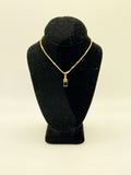 Sterling Silver Blue Sapphire Pendant Necklace - Estate Sale (Great Condition)