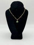 Gold Over Sterling Silver Emerald Pendant Necklace - Estate Sale (Great Condition)