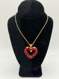 Danbury Mint Vintage Red Necklace  Heart Necklace - Estate Sale (Great Condition)