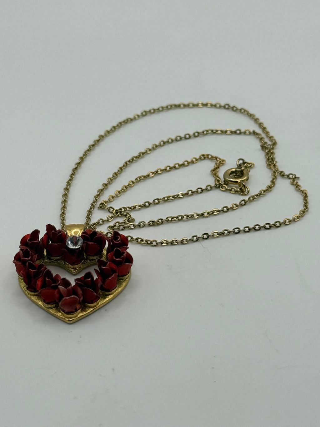 Danbury Mint Vintage Red Necklace  Heart Necklace - Estate Sale (Great Condition)