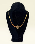 Vintage Avon Victorian Revival Necklace | Ruby Red Rhinestone Pendant | Gold Tone 18k GE Costume Jewelry - Estate Sale (Great Condition)