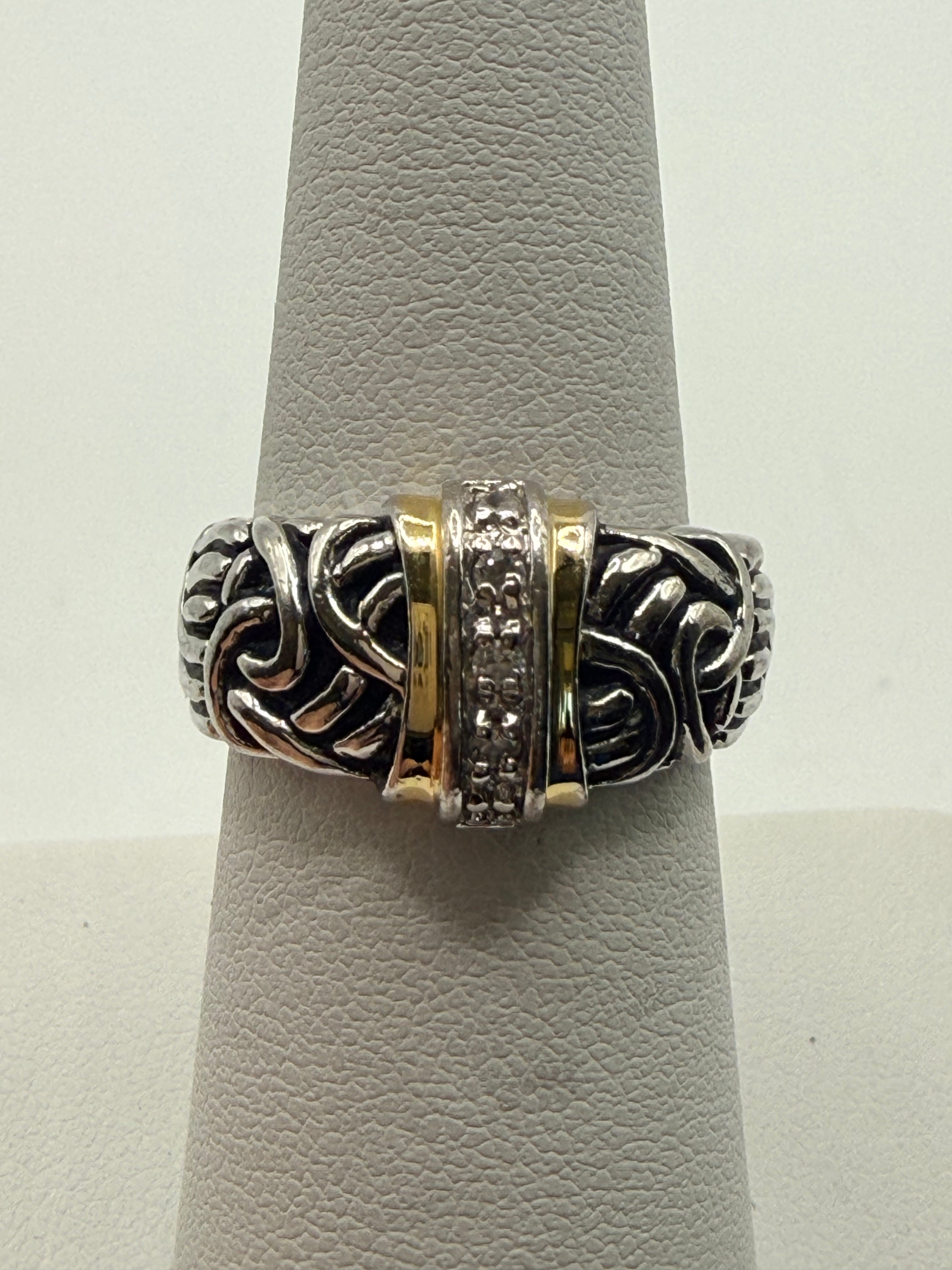 City Rox Ring in Silver and Gold Tone - Estate Sale (Great Condition)