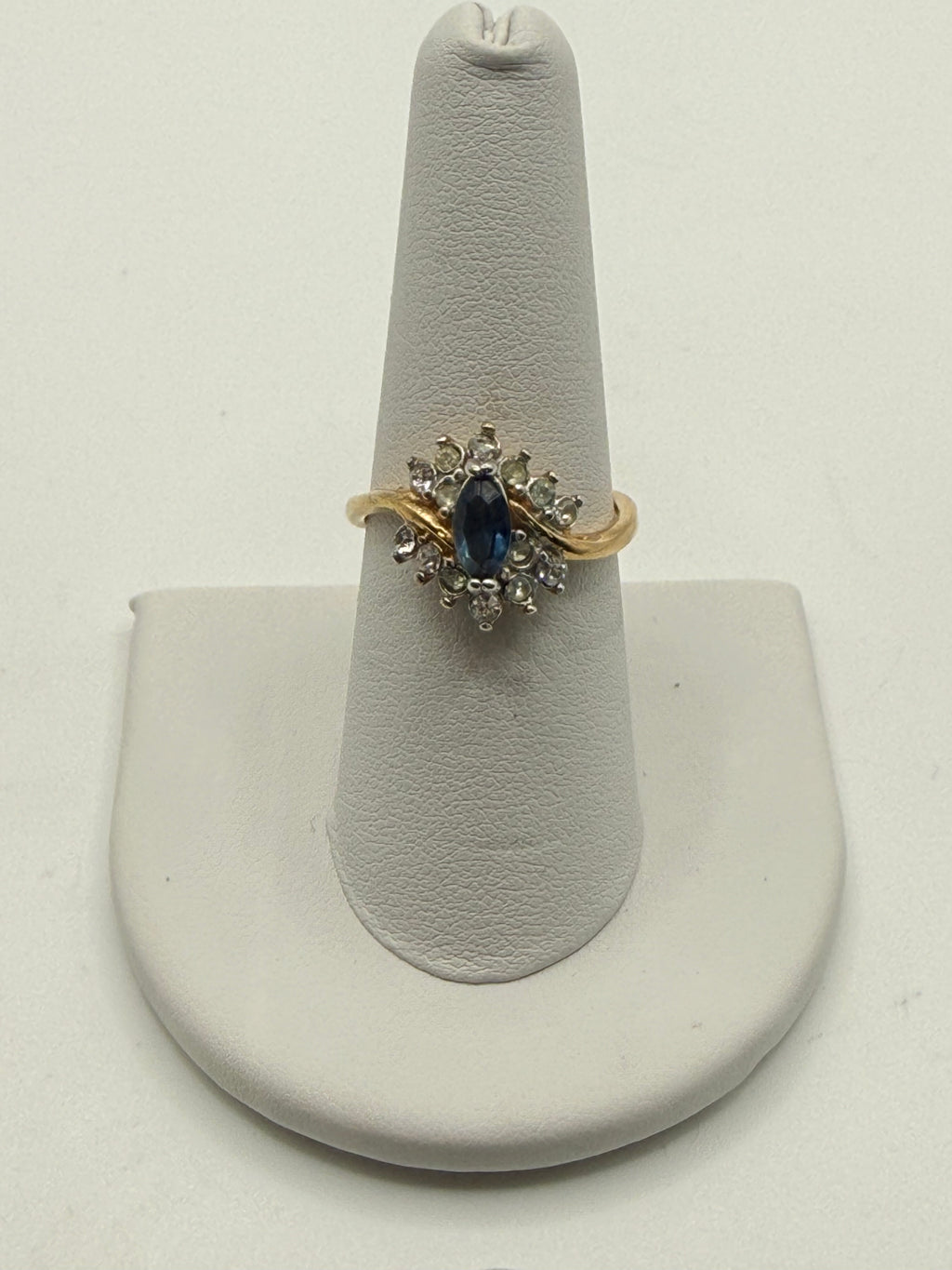 Vintage Sapphire Tone Cluster Ring | Marquise Blue Stone Cocktail Ring | Estate Jewelry - Estate Sale (Great Condition)