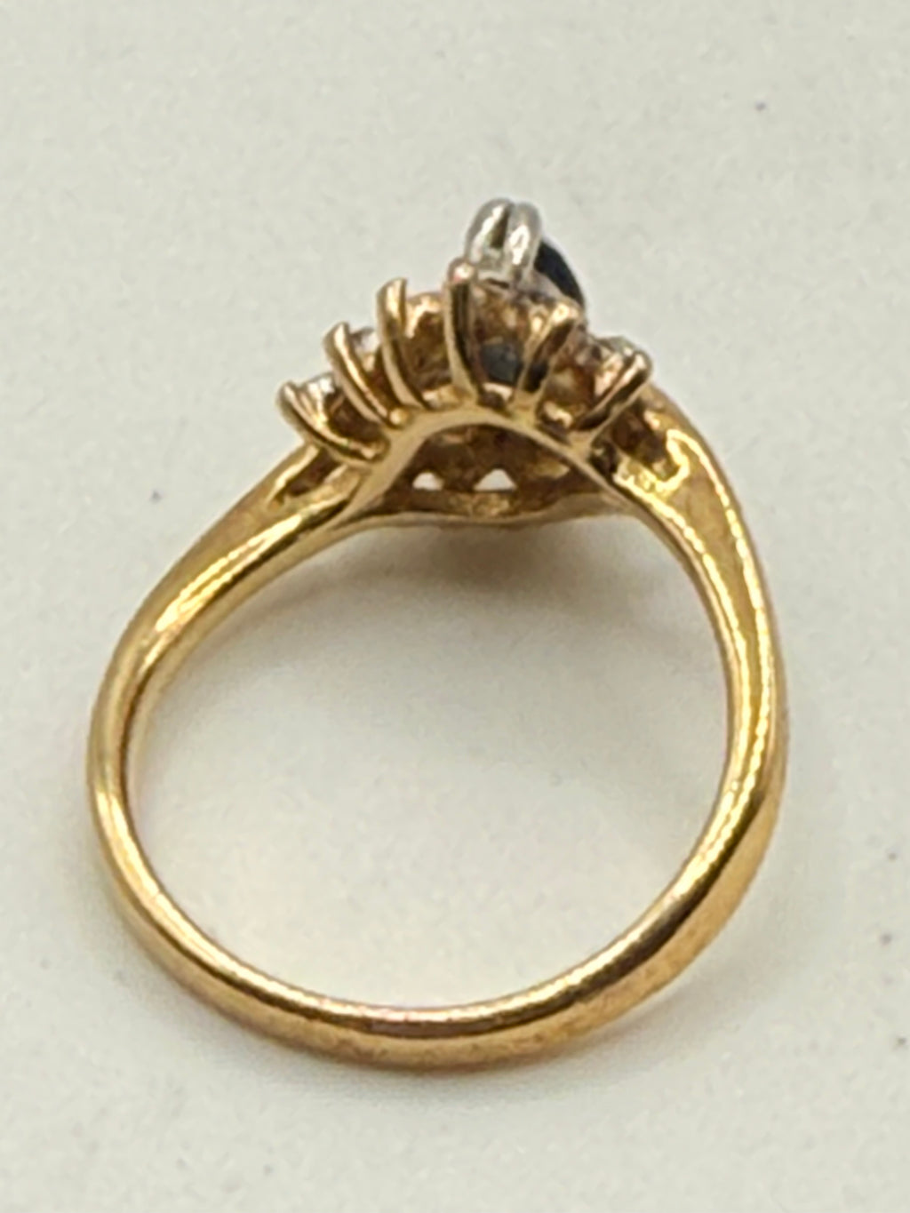 Vintage Sapphire Tone Cluster Ring | Marquise Blue Stone Cocktail Ring | Estate Jewelry - Estate Sale (Great Condition)