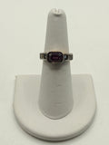 Vintage 18K GE Purple Crystal Ring Signed PAJ | Emerald Cut Art Deco Cocktail Ring - Estate Sale (Great Condition)
