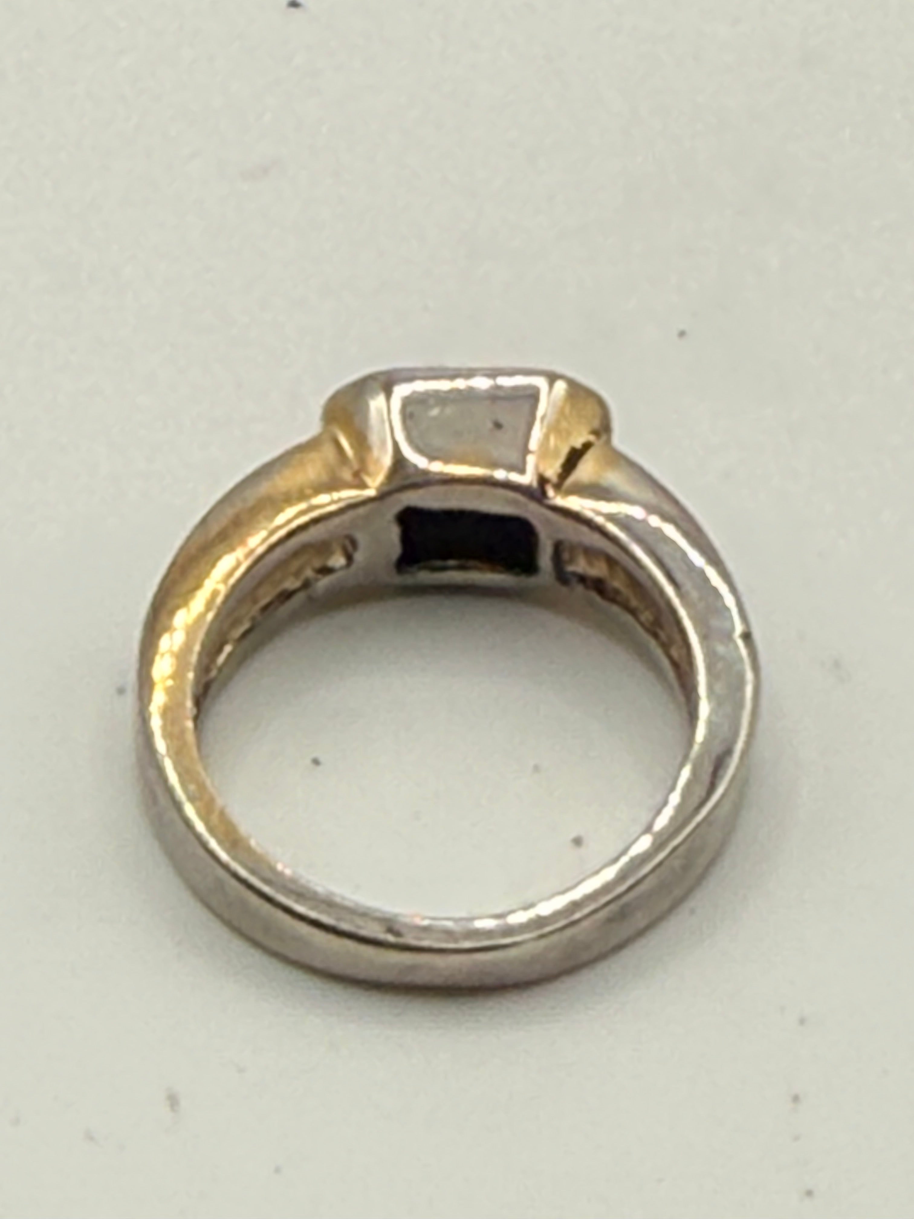 Vintage 18K GE Purple Crystal Ring Signed PAJ | Emerald Cut Art Deco Cocktail Ring - Estate Sale (Great Condition)