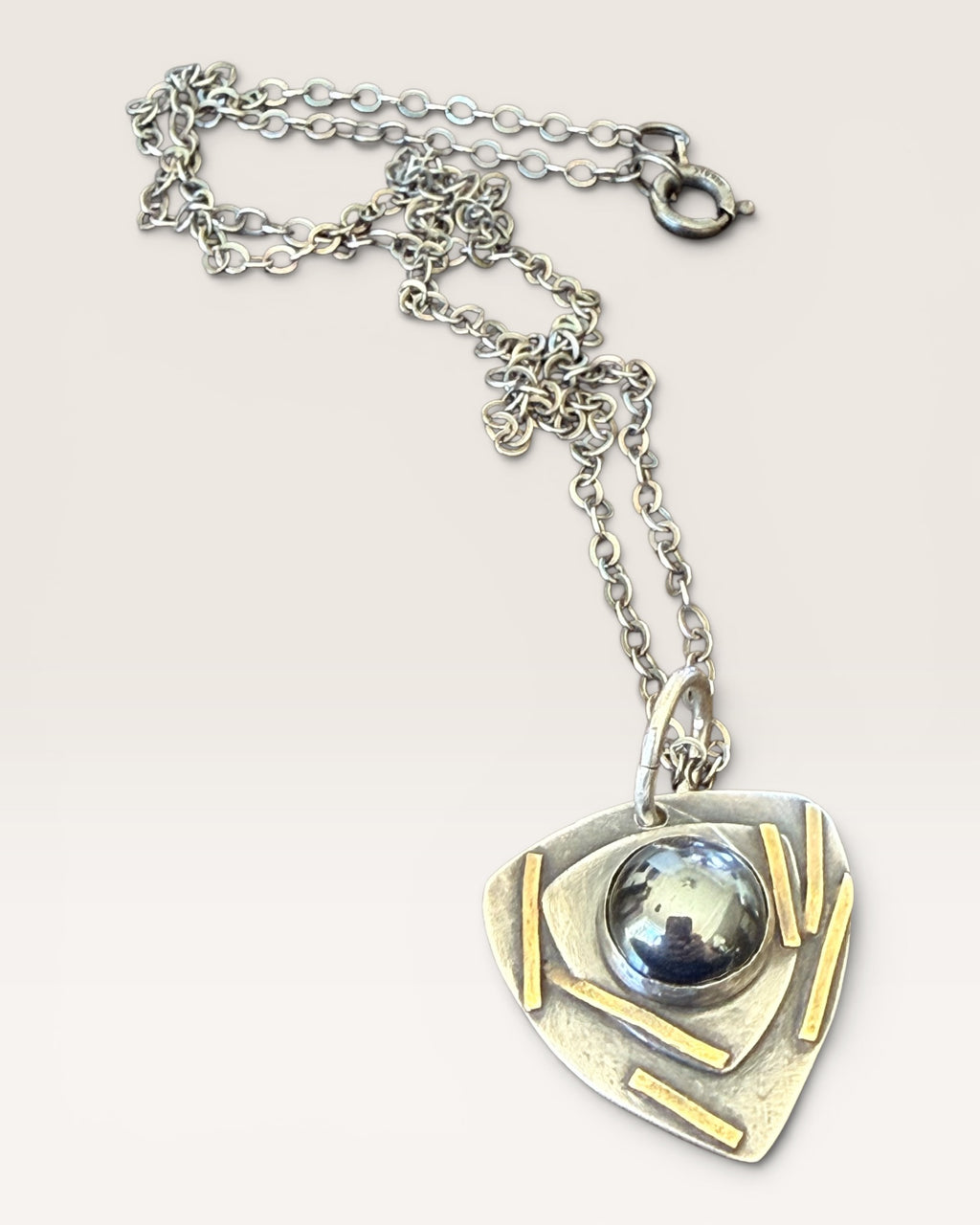 Regina Marie Sterling Silver Hematite pendant Necklace - Estate Sale (Great Condition)