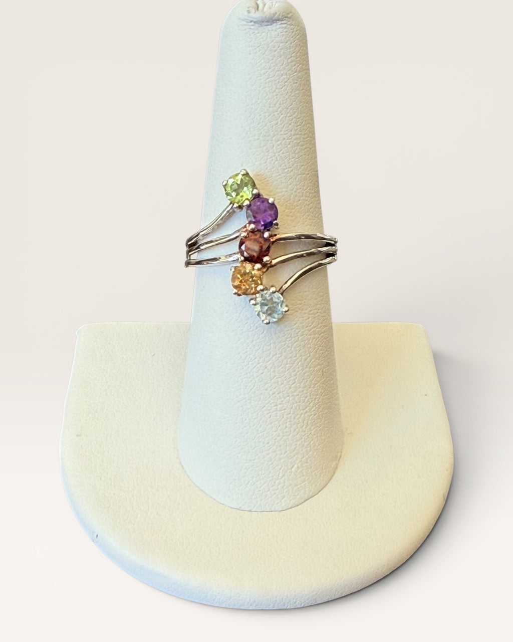 Multi Gemstone Sterling Silver Mother’s Ring - Estate Sale (Great Condition)