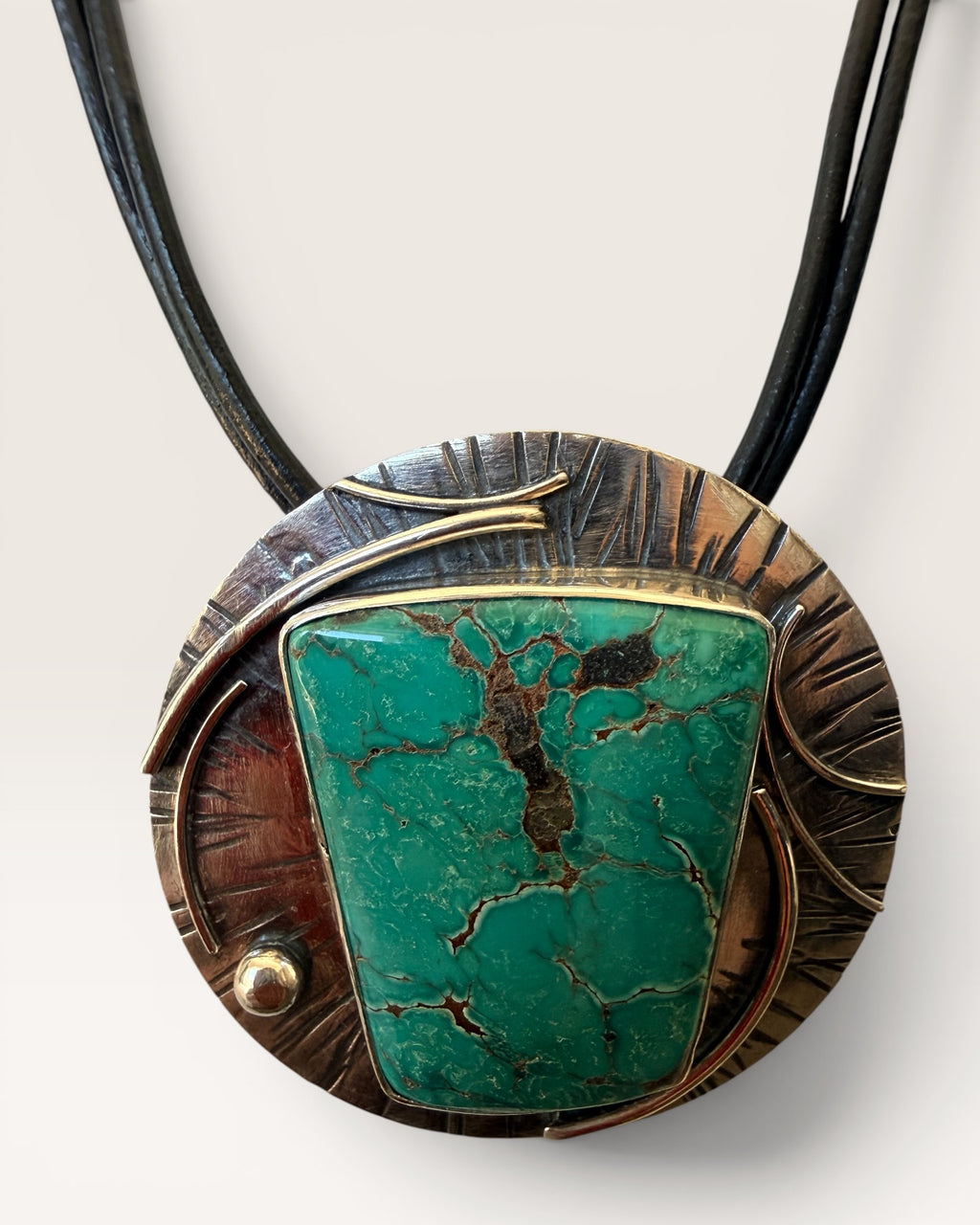 Regina Marie Sterling Silver Hubei Turquoise Necklace - Estate Sale (Great Condition)