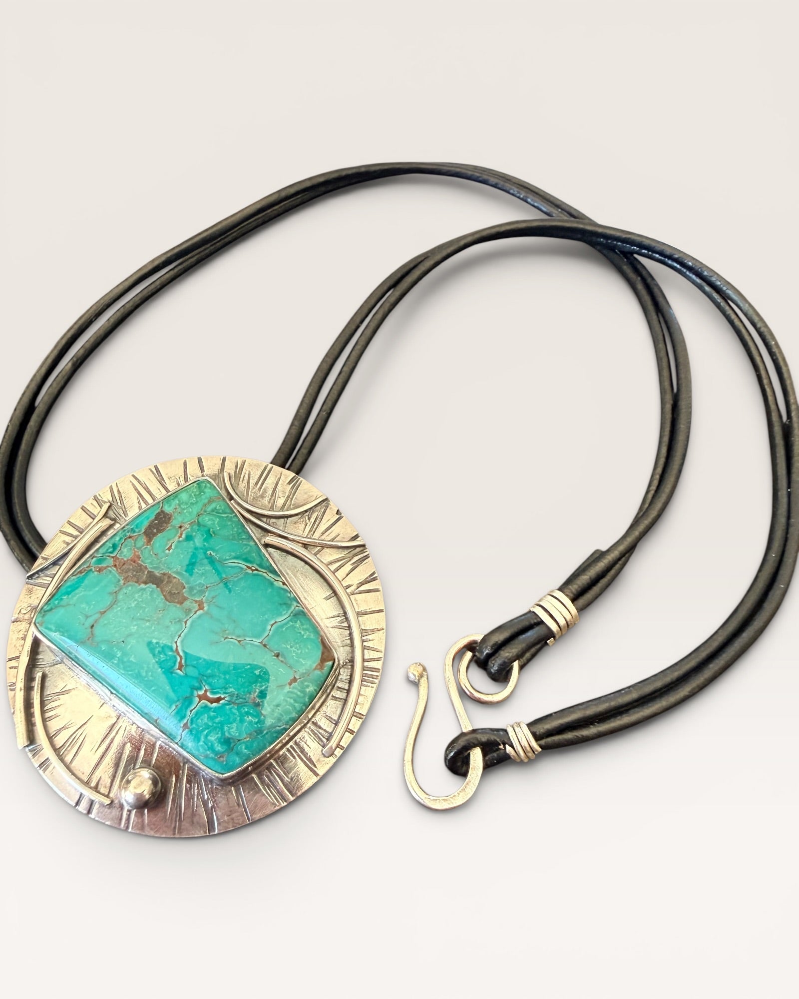 Regina Marie Sterling Silver Hubei Turquoise Necklace - Estate Sale (Great Condition)