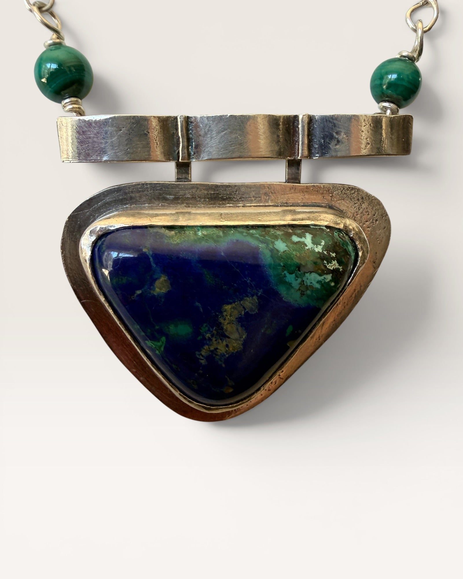 Regina Marie Sterling Silver Lapis and Malachite Necklace - Estate Sale (Great Condition)