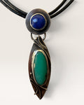 Regina Marie Sterling Silver Lapis and Chrysophrase Necklace & Earrings Jewelry Set - Estate Sale (Great Condition)