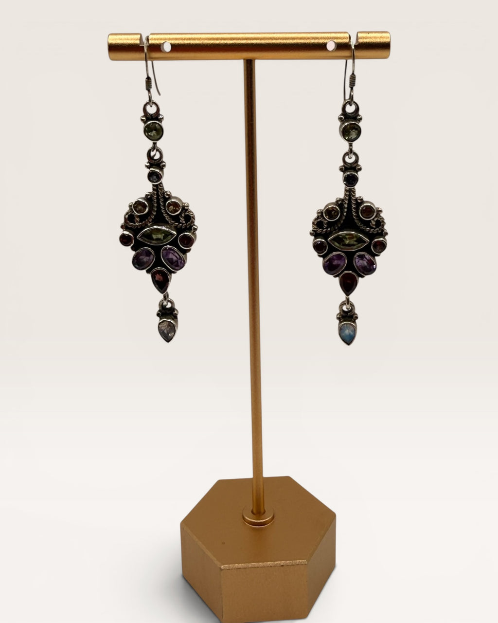 Nicky Butler Multi Sterling Silver Gemstone Earrings - Estate Sale (Great Condition)