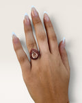 Sterling Silver Sunstone & Hessonite Garnet Gemstone Ring - Estate Sale (Great Condition)