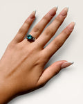 Sterling Silver Neon Blue Apatite and White Topaz - Estate Sale (Great Condition)