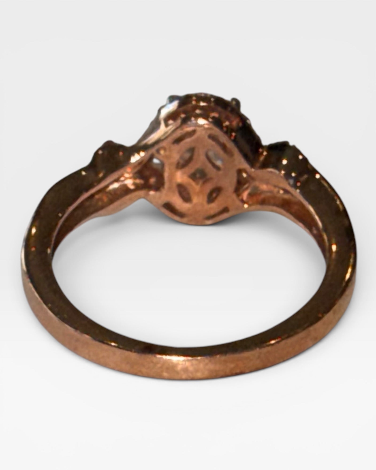 Sterling Silver Morganite and Pink Sapphire Gemstone Ring - Estate Sale (Great Condition)