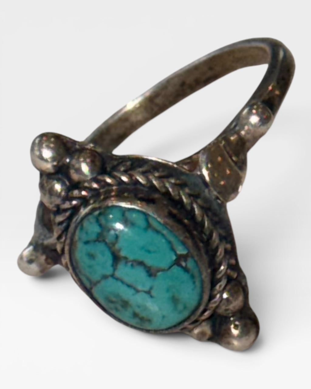 Sterling Silver Kingman Turquoise Ring - Estate Sale (Great Condition)
