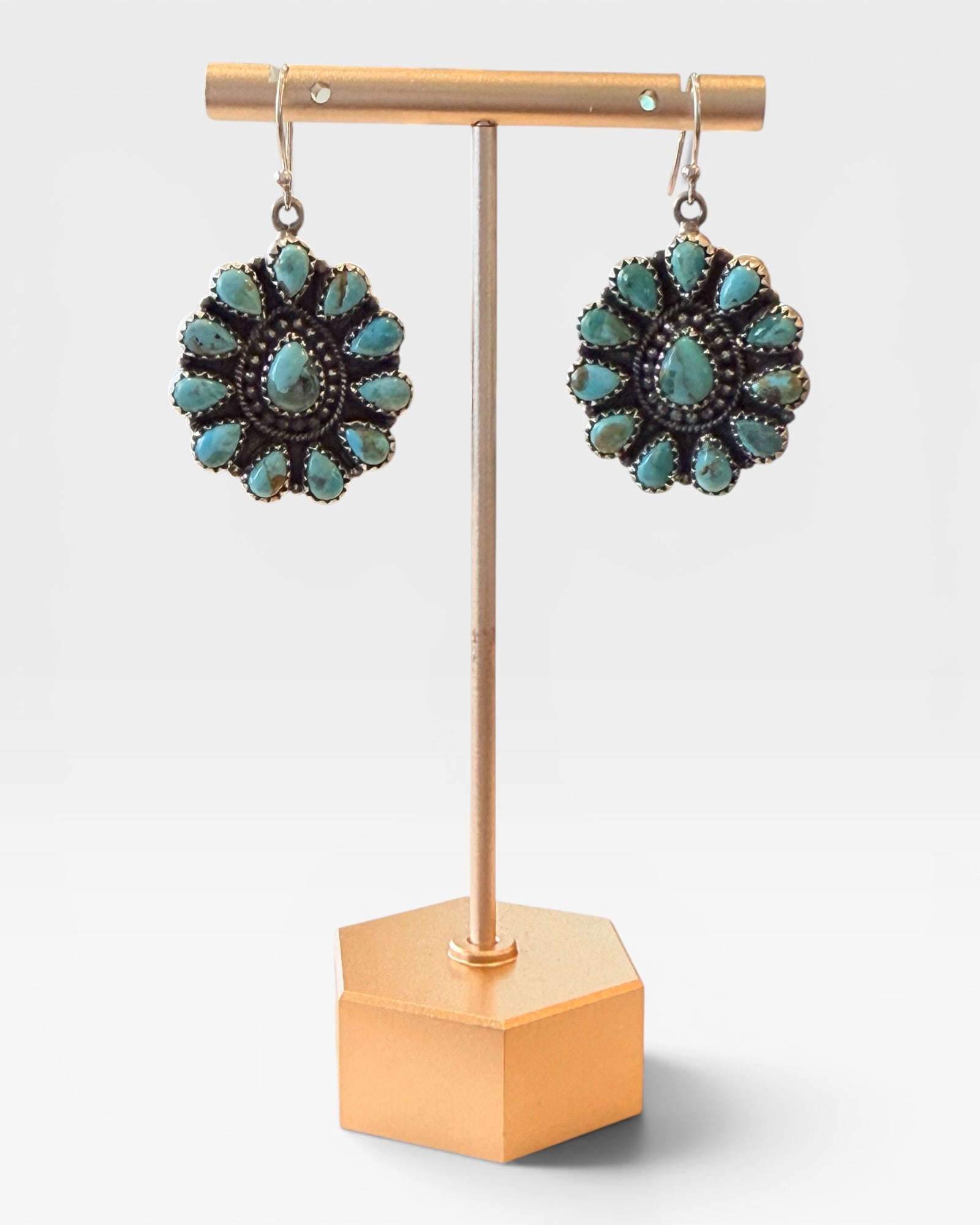 Sterling Silver Solid Back Sleeping Beauty Turquoise Earrings - Estate Sale (Great Condition)