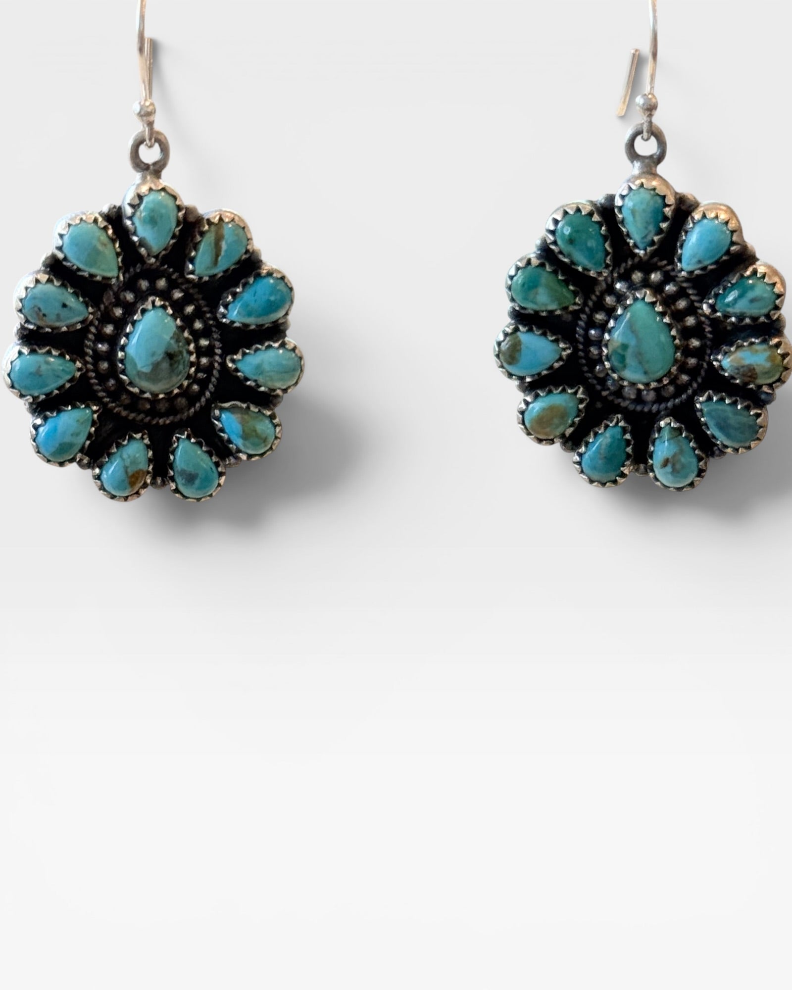 Sterling Silver Solid Back Sleeping Beauty Turquoise Earrings - Estate Sale (Great Condition)