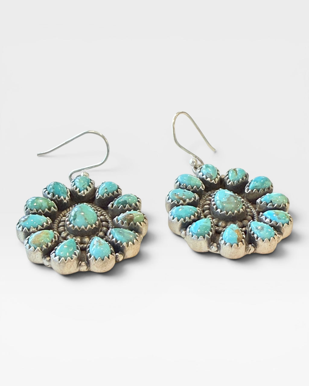 Sterling Silver Solid Back Sleeping Beauty Turquoise Earrings - Estate Sale (Great Condition)