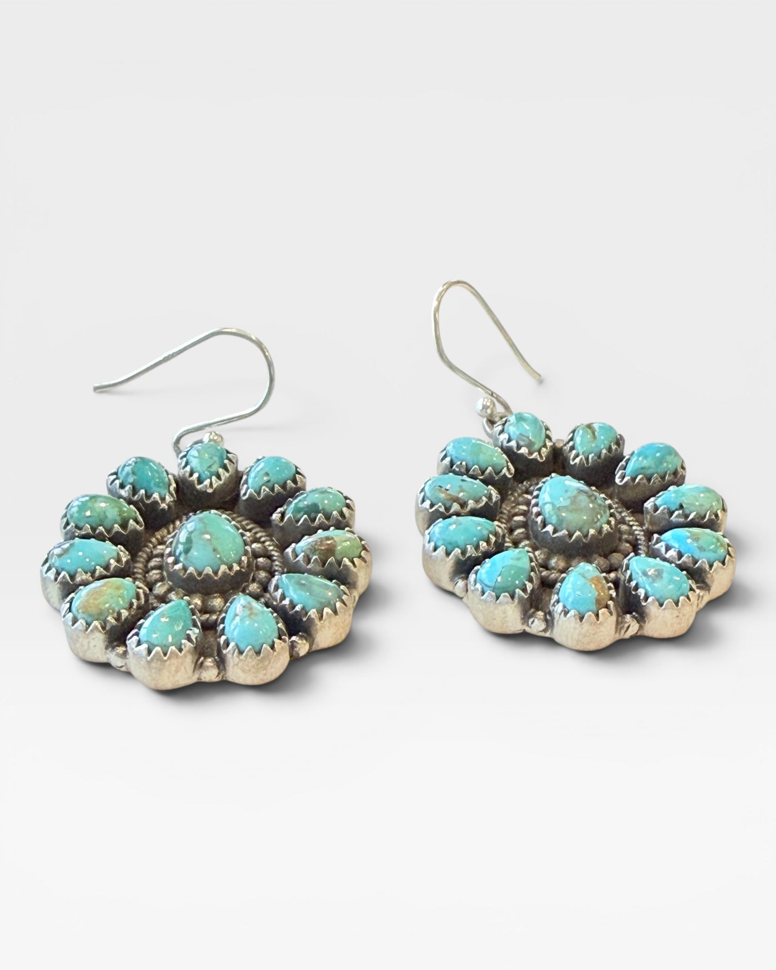 Sterling Silver Solid Back Sleeping Beauty Turquoise Earrings - Estate Sale (Great Condition)