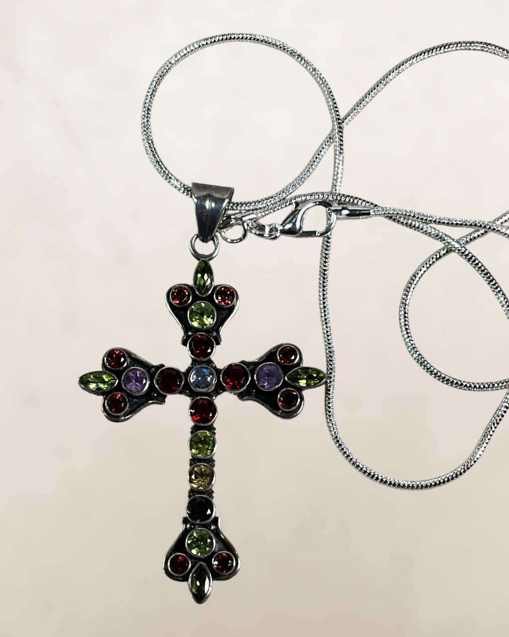 Nicky Butler Multi gemstone Cross Necklace