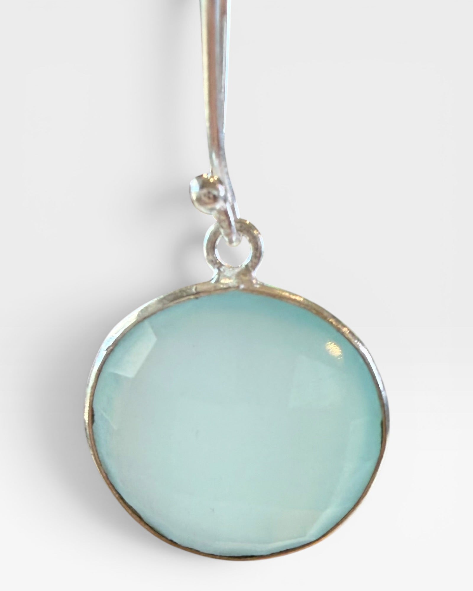 Sterling Silver Blue Chalcedony Dangle Earrings