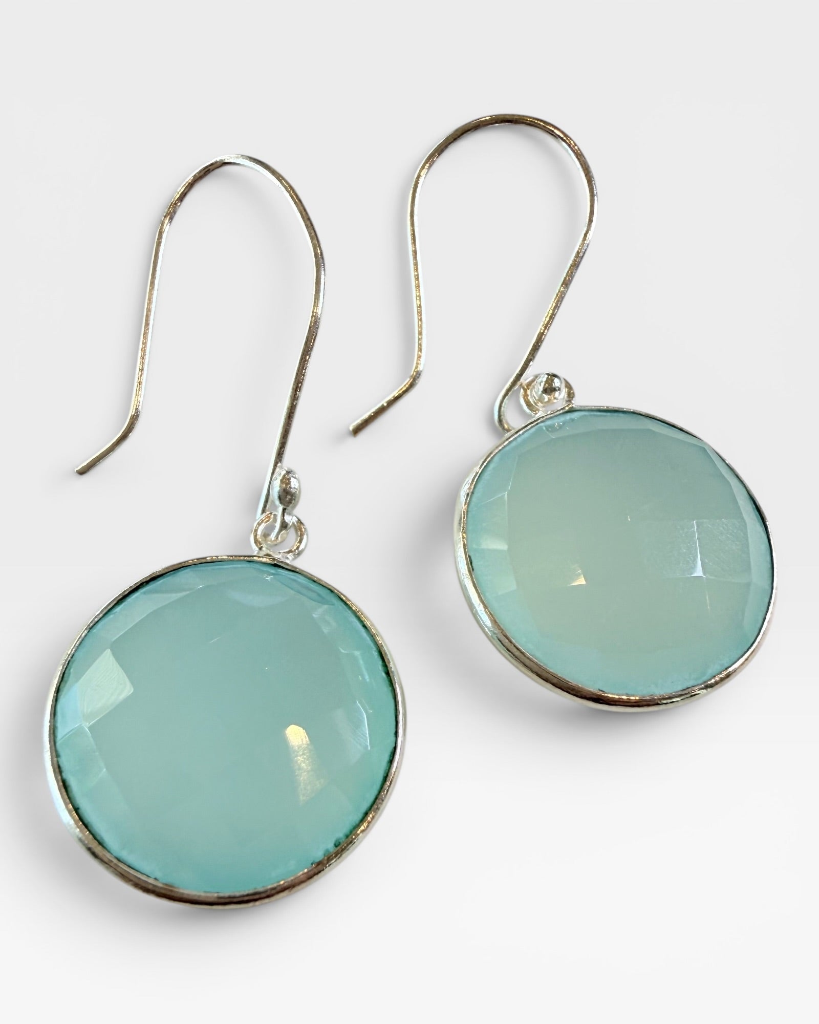 Sterling Silver Blue Chalcedony Dangle Earrings
