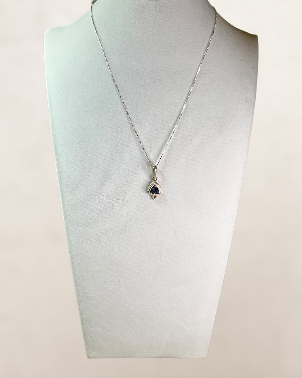 Sterling Silver Trillion Cut Tanzanite Pendant Necklace