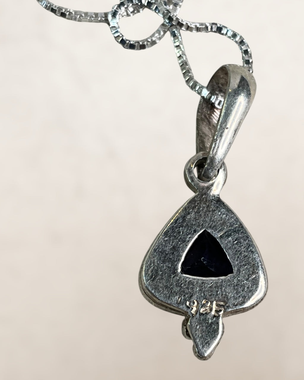 Sterling Silver Trillion Cut Tanzanite Pendant Necklace