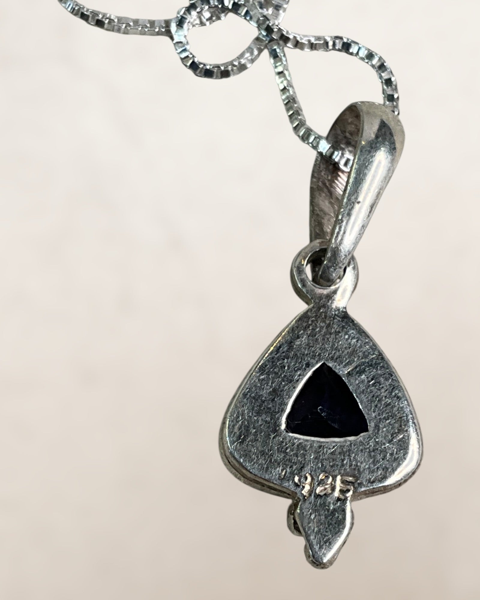 Sterling Silver Trillion Cut Tanzanite Pendant Necklace