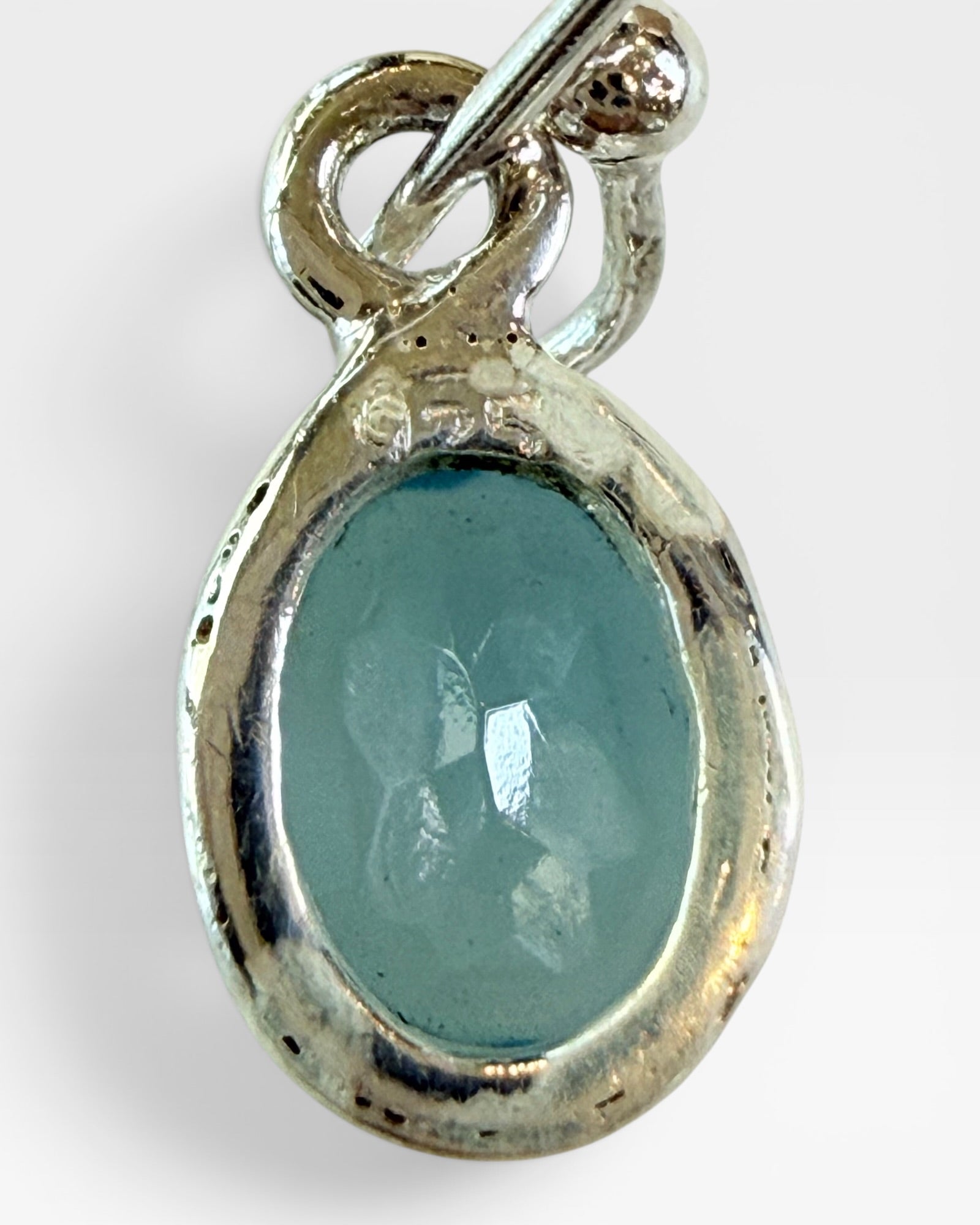 Sterling Silver Blue Calcedony Dangle Earrings