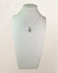 Sterling Silver Real Round-Cut Diamond Twisted Infinity Slide Pendant Necklace