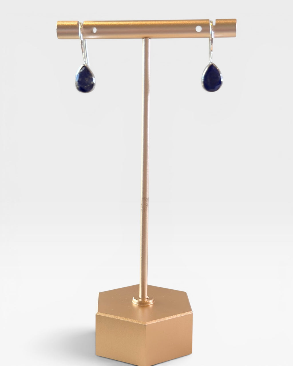 Sterling Silver Faceted Lapis Dangle Earrings