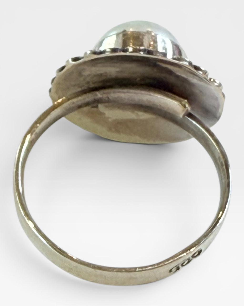 Sterling Silver Bali Handmade Adjustable Pearl Ring