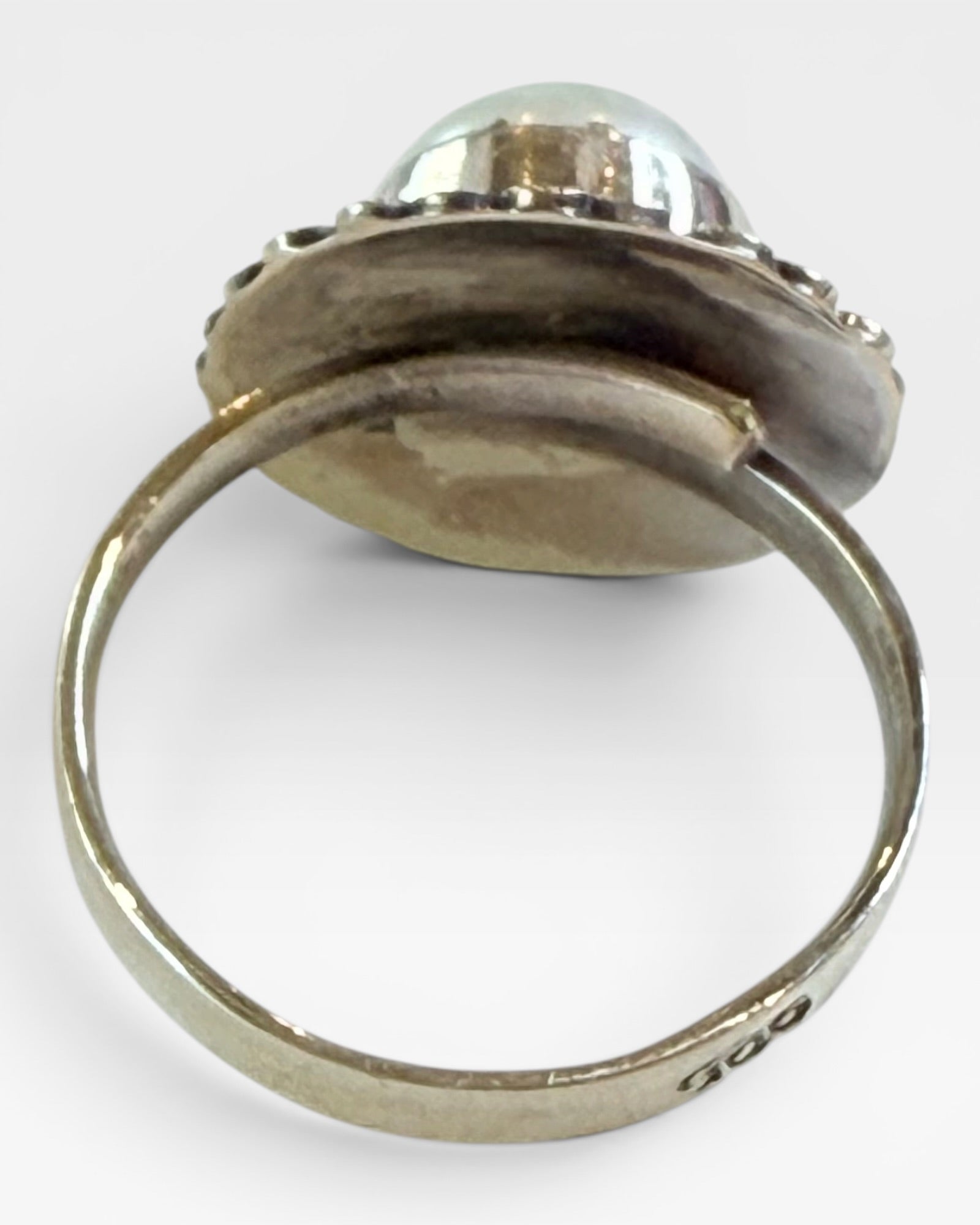 Sterling Silver Bali Handmade Adjustable Pearl Ring