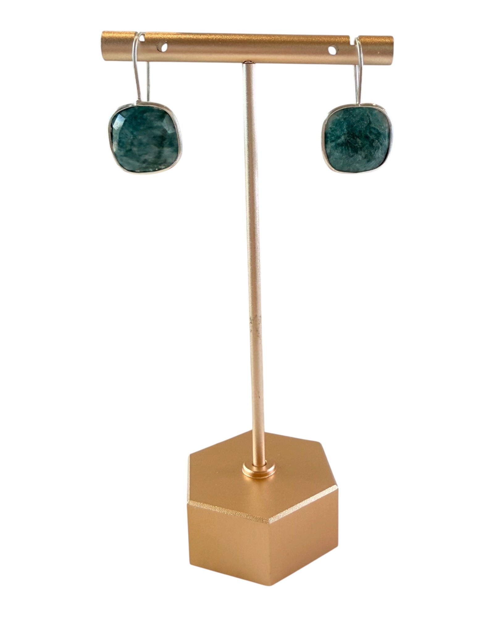 Sterling Silver Emerald Dangle Earrings
