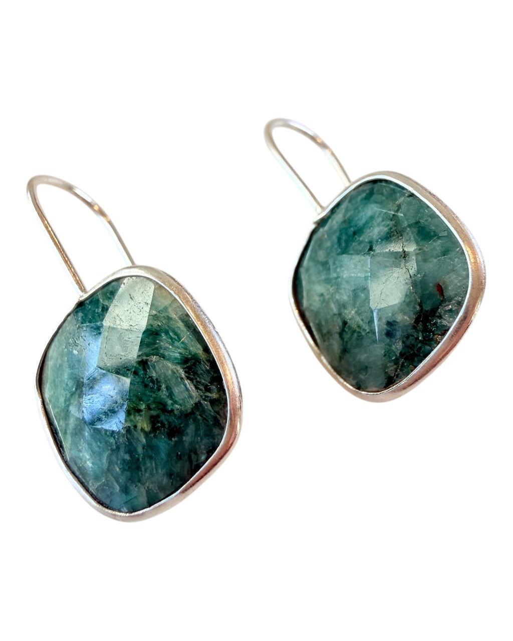Sterling Silver Emerald Dangle Earrings