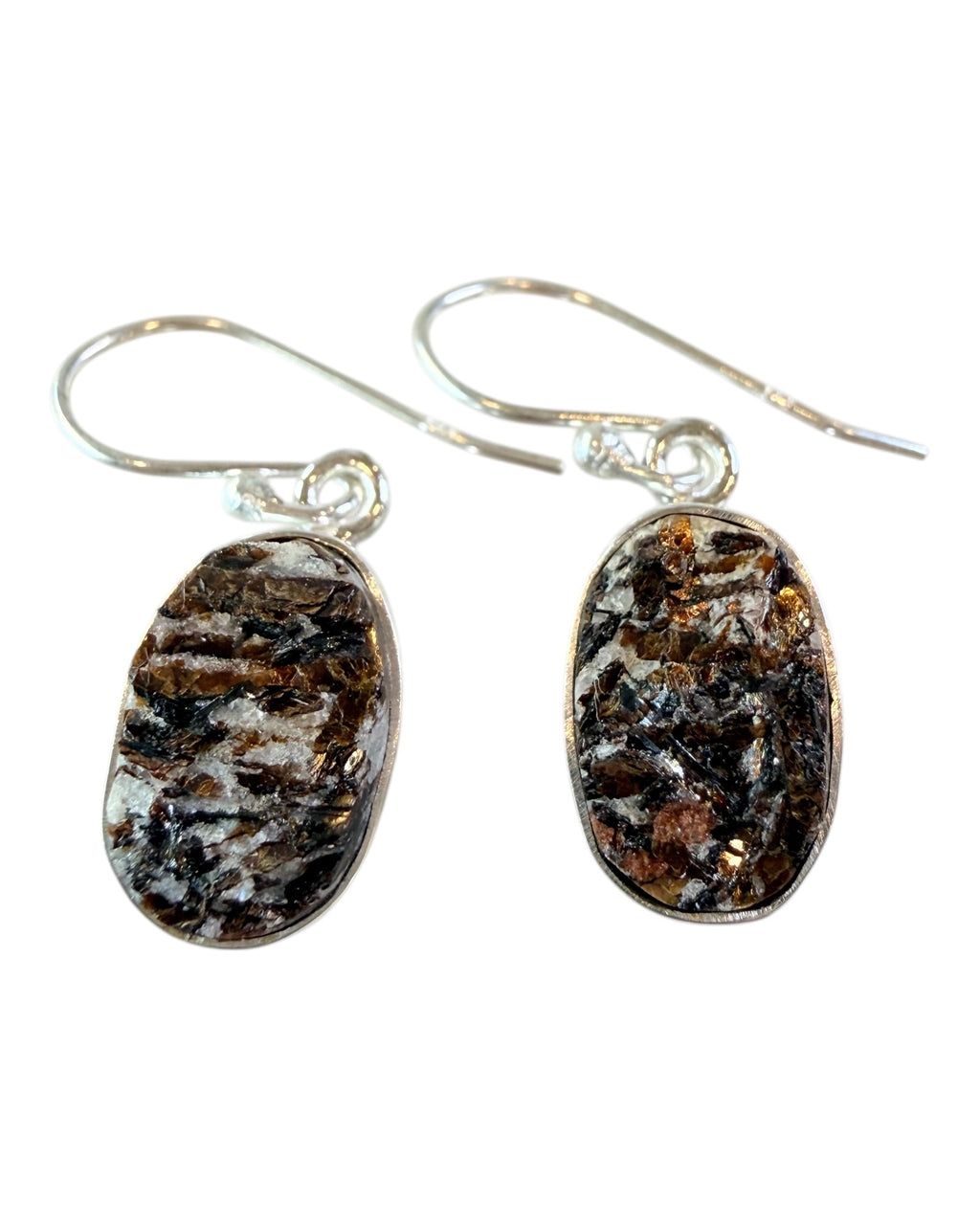 Rough Astrophyllite Sterling Silver Dangle Earrings