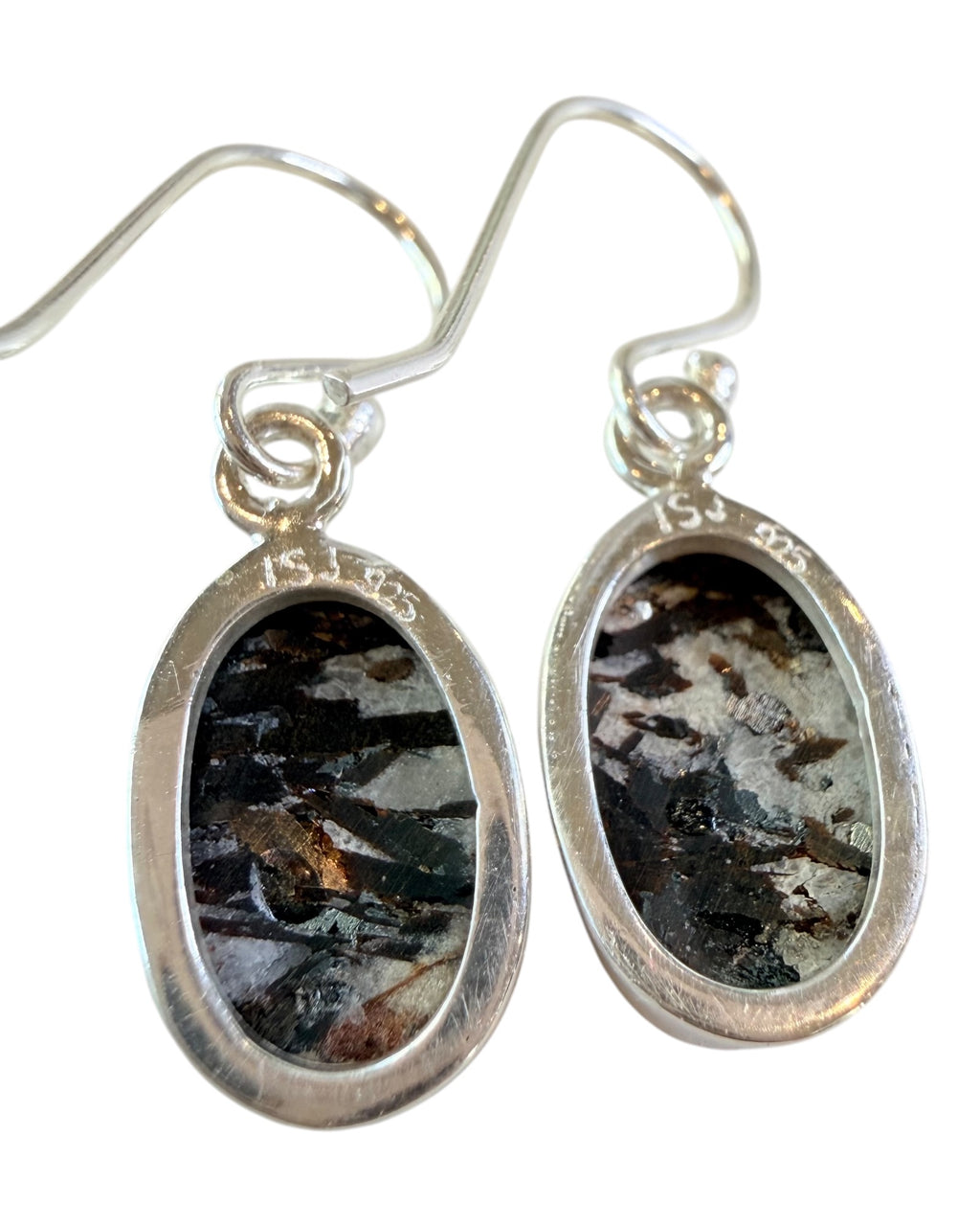 Rough Astrophyllite Sterling Silver Dangle Earrings