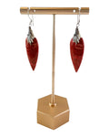 Sterling Silver Bali Sponge Coral Dangle Earrings
