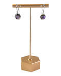 Sterling Silver Natural Bali Sugilite Dangle Earrings
